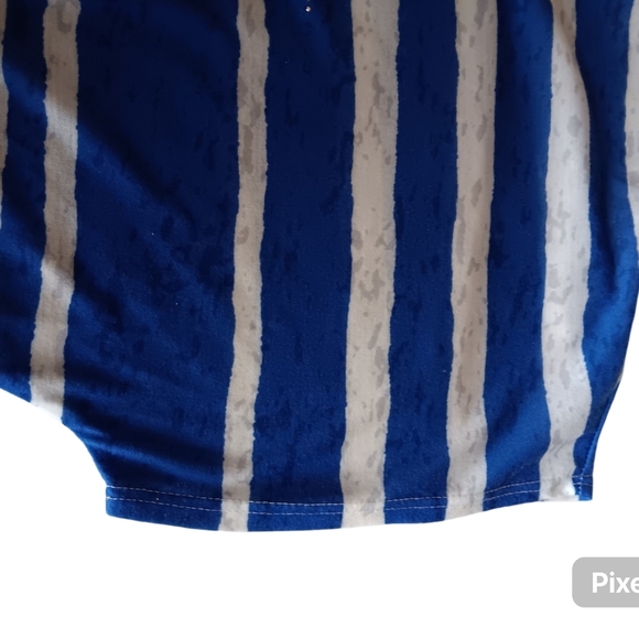 Christopher & Banks Blue and White Striped Short Sleeve Tee XL - Picture 8 of 8